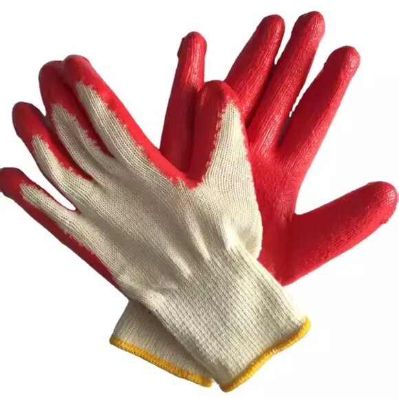 10 Pair Latex Rubber Coated Work Gloves, Grip & Durable Protection - Picture 5 of 6